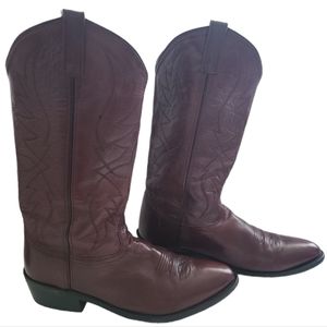 Old West Men's Leather Cowboy Boots Cherry SCM 7013 Size 10